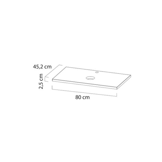 Tiger S-Line Wasblad Met 1 Uitsparing 80Cm Hout Licht Eik