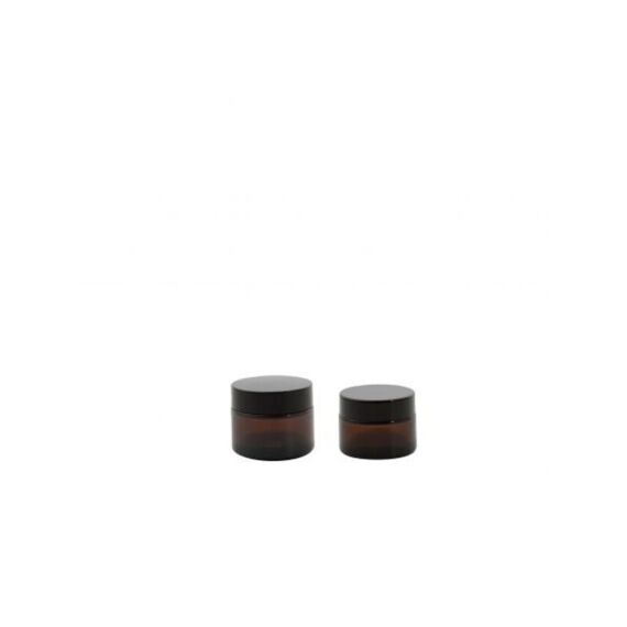 Cosmetica Potjes Uit Glas Amber 50&100Ml Set/2