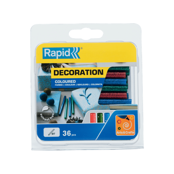 Rapid Lijmpatronen Glitter (Rood,Groen,Blauw) Ø7X90Mm 36 St., Blister