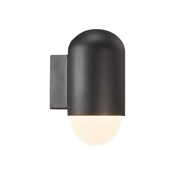 Heka [Ip44] Wandlamp Zwart/Opaal E27