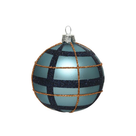 Kerstbal Glas Dia8Cm Ochtend Blauw