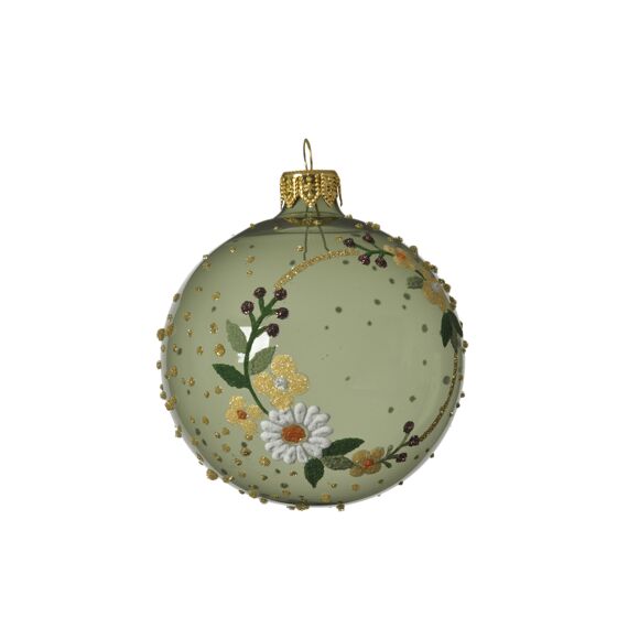 Kerstbal Glas Dia8Cm Salie Groen