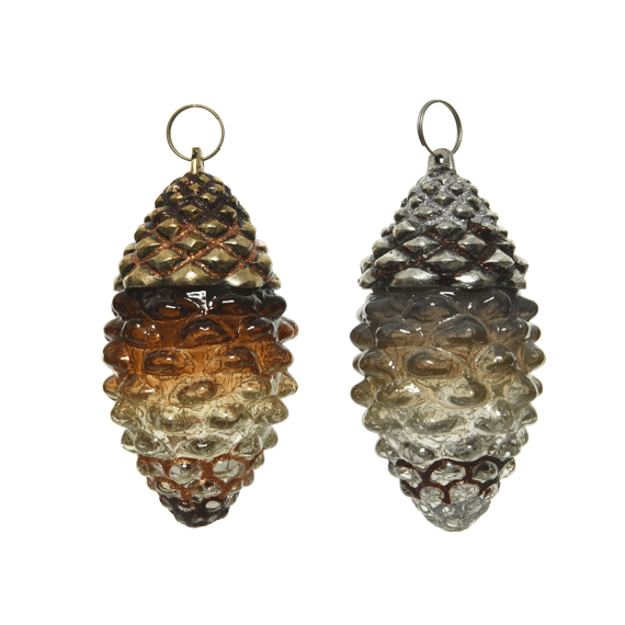 Kerstbal Glas L6-W6-H11Cm Assortiment Prijs Per Stuk