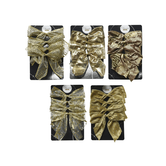 Strik Polyester L2.50-W10-H10Cm Goud Assortiment Prijs Per Verpakking