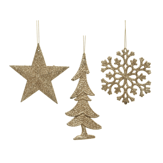 Figuren Keuze Uit Sneeuwvlok, Ster, Boom L0.80-W10.50-H10.50Cm Camel Bruin Assortiment Prijs Per Stuk