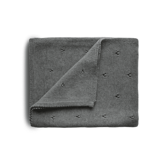 Mushie Deken 80X100Cm Pointelle Gray Melange