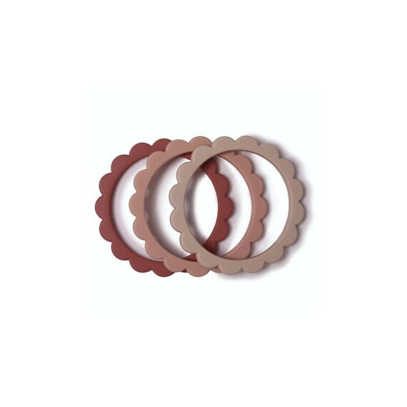 Mushie Flower Bracelet 3Pack Blush/Rose/Shifting Sand