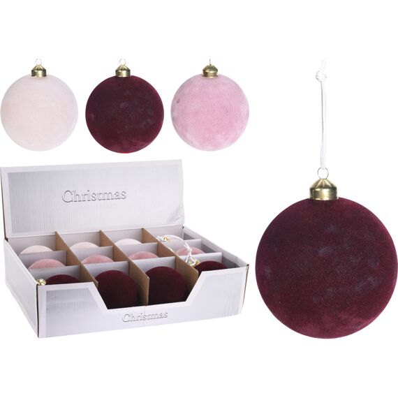 Kerstbal Velvet 10Cm 3 Assortimenten Prijs Per Stuk