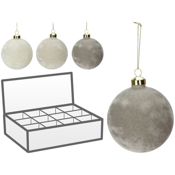 Kerstbal Velvet 100Mm 3 Assortimenten Prijs Per Stuk