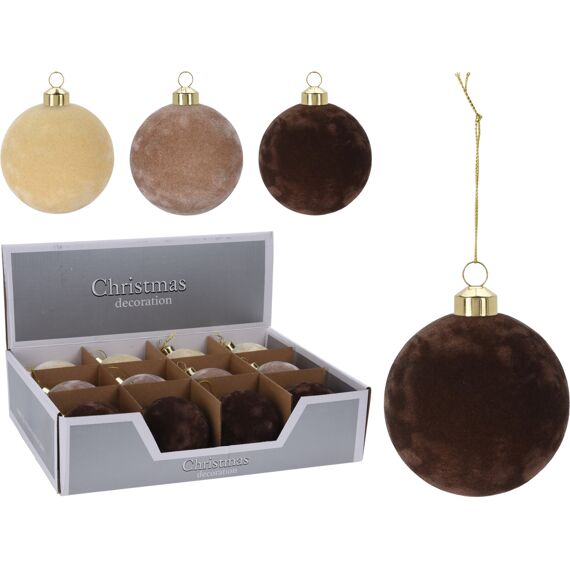 Kerstbal Velvet 80Mm 3 Assortimenten Prijs Per Stuk