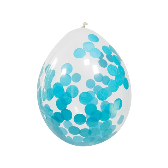 Confetti Ballon Blue 30Cm 4 Stuks