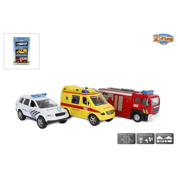 Belgische Hulpdiensten Diecast Lich En Geluid 3St