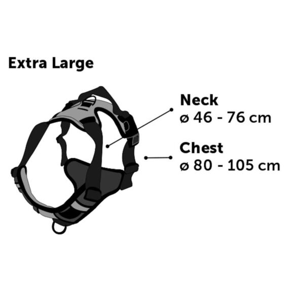 Harnas Balou Zwart Xl 80-105Cm*25Mm