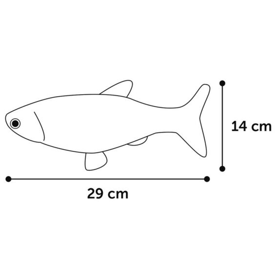 Ps Flounder Bewegende Vis Grijs  29Cm