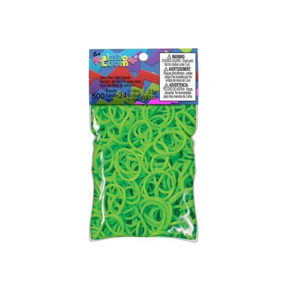 Rainbow Loom Lime Green Opaque 600 St. + 24C-Clips