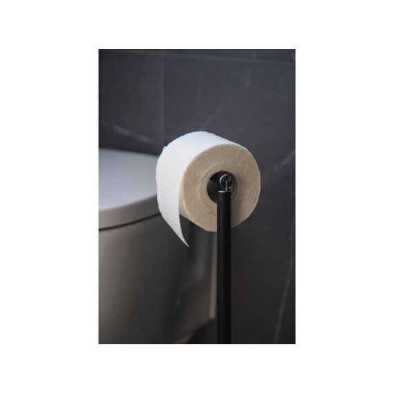 Wenko Staande Toiletrolhouder 2-In-1 Mat Zwart