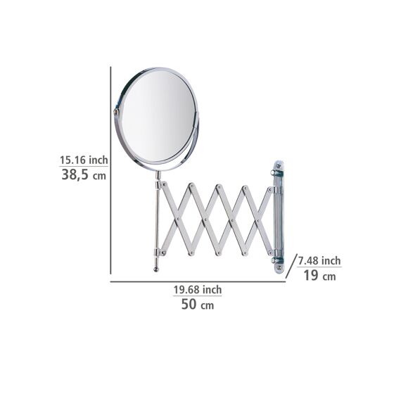Wenko Opmaakspiegel Wand Exclusief Dia 17Cm Telescopisch Chroom