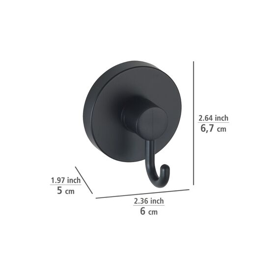 Wenko Vacuum-Loc Wandhaak Zwart Set 2St
