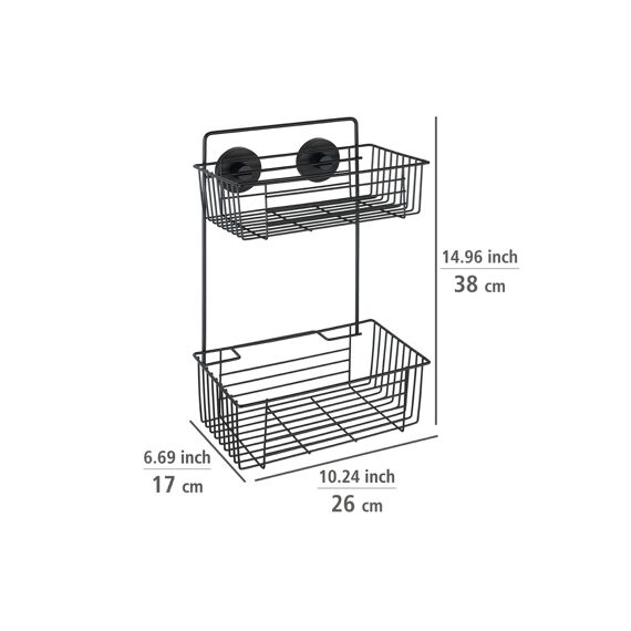 Wenko Vacuum-Loc Wandrek 2-Laags Bari Zwart