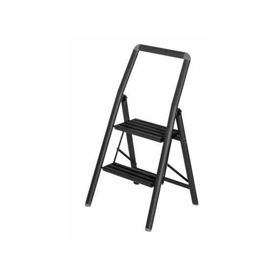 Wenko Trapladder Opvouwbaar Alu Compact 2 Tredes Zwart