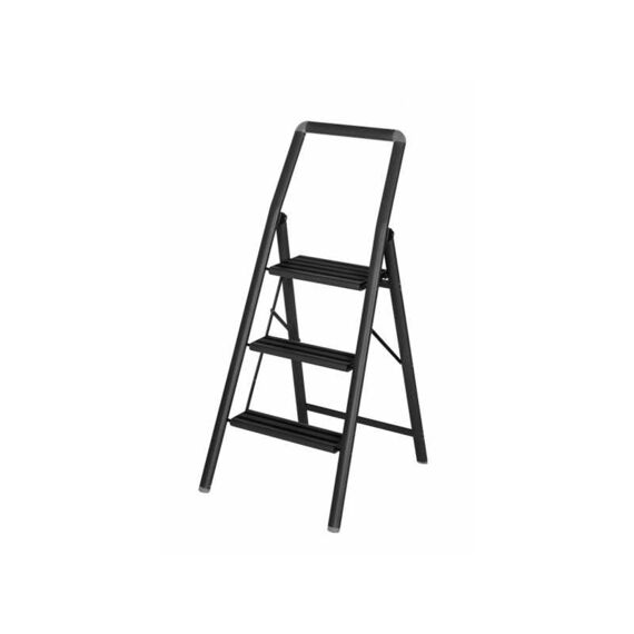 Wenko Trapladder Opvouwbaar Alu Compact 3 Tredes Zwart