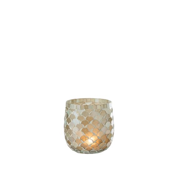 Windlicht Mozaiek Gl Aqua M 12X12X12Cm