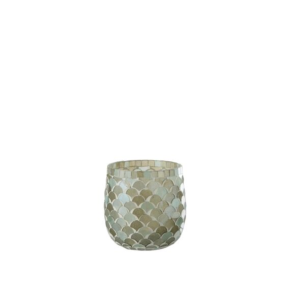 Windlicht Mozaiek Gl Aqua M 12X12X12Cm