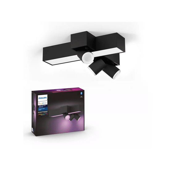 Philips Hue Centris Opbouwspot - Wit En Gekleurd Licht - 3-Spots - Zwart - Kruisvorm
