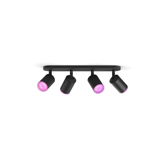 Philips Hue Fugato Opbouwspot - Wit En Gekleurd Licht - 4-Spots - Zwart
