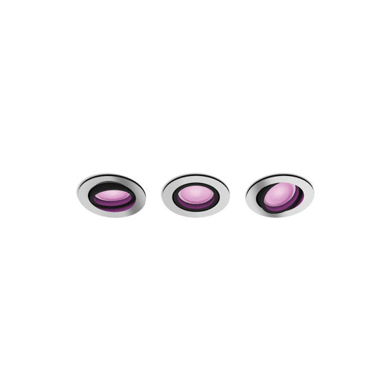 Philips Hue Centura Inbouwspot - Wit En Gekleurd Wit - 3-Pack - Aluminium - Rond