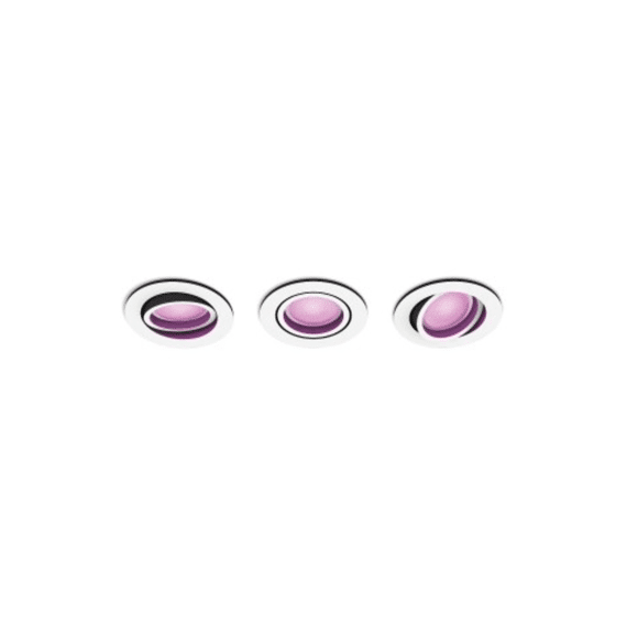Philips Hue Centura Inbouwspot - Wit En Gekleurd Wit - 3-Pack - Wit - Rond