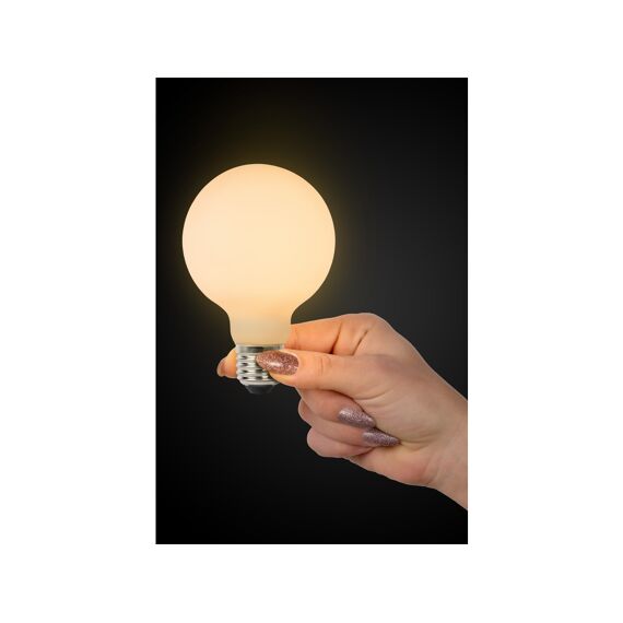 Lucide G80 Fil. Lamp-Opaal-Led Dimb.-1Xe27-8W-2700K