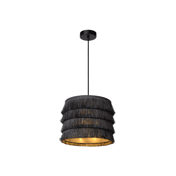 Lucide Extravag. Hanglamp-Grijs-Ø25-1Xe27-60W-Katoen