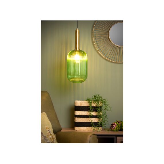 Lucide Maloto Hanglamp-Groen-Ø20-1Xe27-40W-Glas