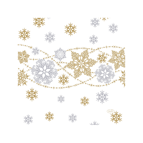 Duni Serviet 33X33Cm 20 Stuks Snow Glitter White