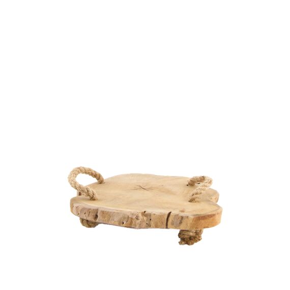 Slice Teak With Handles 20X20X3Cm Natural