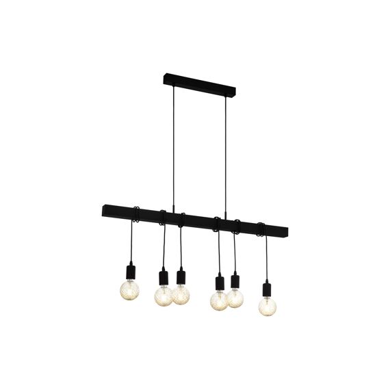 Hanglamp 6 E27 Zwart 'Townshend'