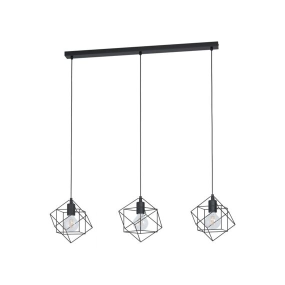 Hanglamp 3 E27 L-905 Zwart 'Straiton'