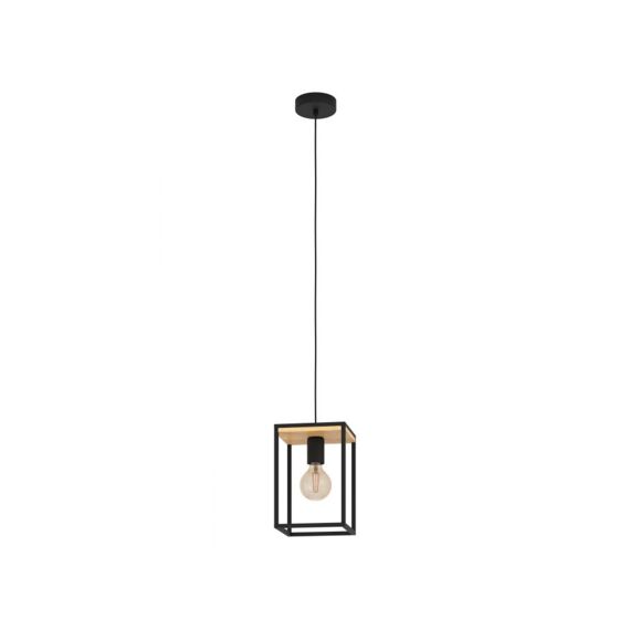 Hanglamp 1 E27 Zwart/Holz 'Libertad'