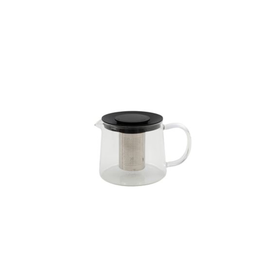 Point-Virgule Theepot Uit Glas Met Infuser Uit Rvs Zwart 1L