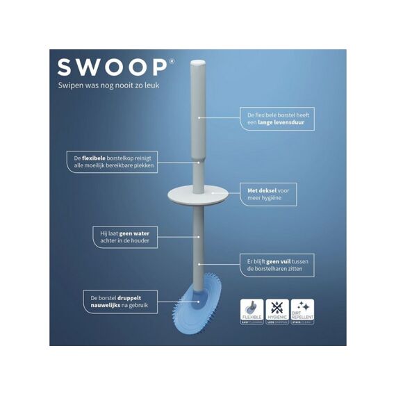 Tiger Swoop® Toiletborstel Flexibel Lichtgrijs