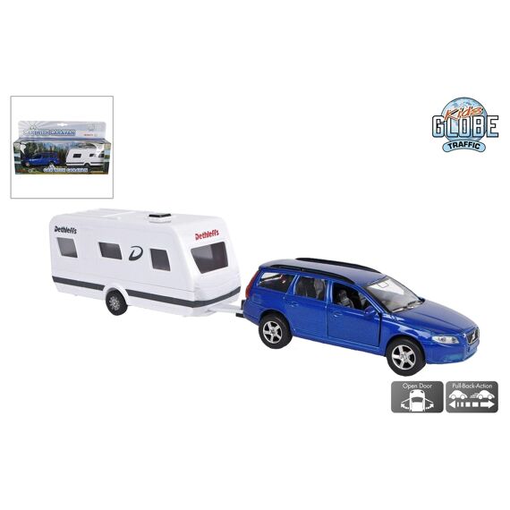 Kids Globe V70 Met Dethleffs Caravan Die Cast Pb 30Cm