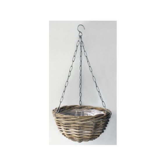 Hanging Planter Rattan Grey D40Cm