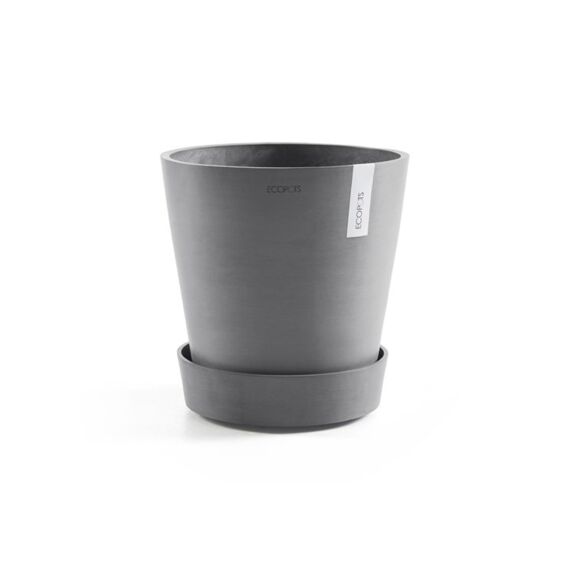 Ecopots Onderschotel Wielen Rond 40 cm Grijs