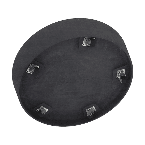 Ecopots Onderschotel Wielen Rond 41,6 cm Donker Grijs