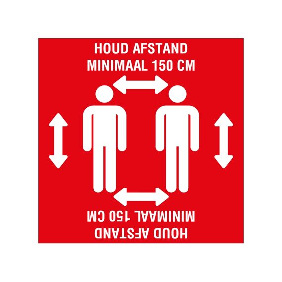 Vloersticker Houd Afstand 280X280Mm Gelamineerd