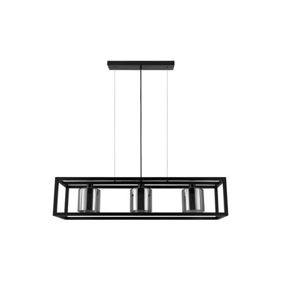 Eglo Hanglamp 3 E27 Schwarz/Sw-Transp.Brisling