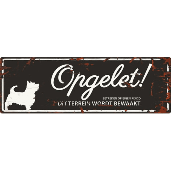 Waarschuwingsbord  Errier 40x14cm Zwart