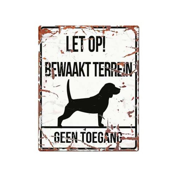 Waarschuwingsbord Vierkant Beagle N 20X25Cm Wit