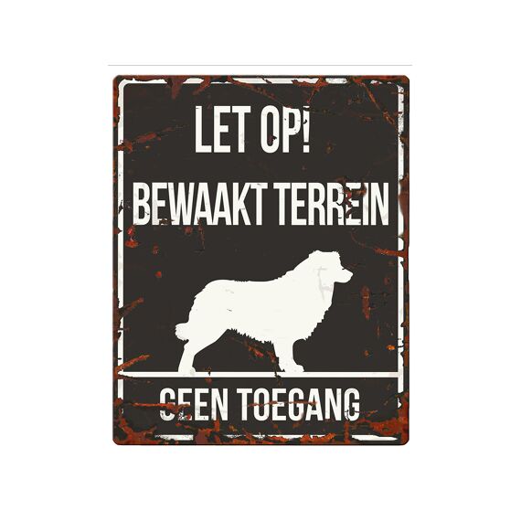 Waarschuwingsbord Vierkant Collie N 20X25Cm Zwart